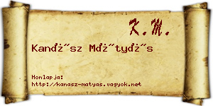 Kanász Mátyás névjegykártya