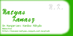 matyas kanasz business card